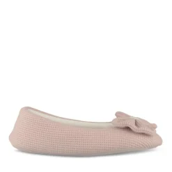 Chaussons Ballerine ROSE Femme Motif Uni A Enfiler