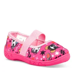 Chaussons Ballerine ROSE Fille Motif Uni Elastique