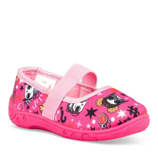 Chaussons Ballerine ROSE Fille Motif Uni Elastique