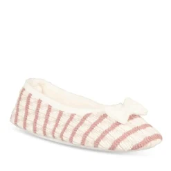 Chaussons Ballerine ROSE Femme Motif Rayures