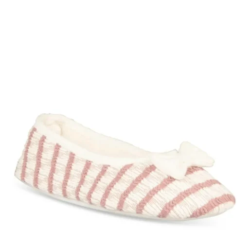 Chaussons Ballerine ROSE Femme Motif Rayures