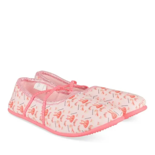Chaussons Ballerine ROSE Fille Motif Uni Elastique