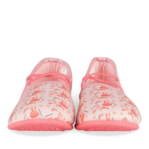 Chaussons Ballerine ROSE Fille Motif Uni Elastique