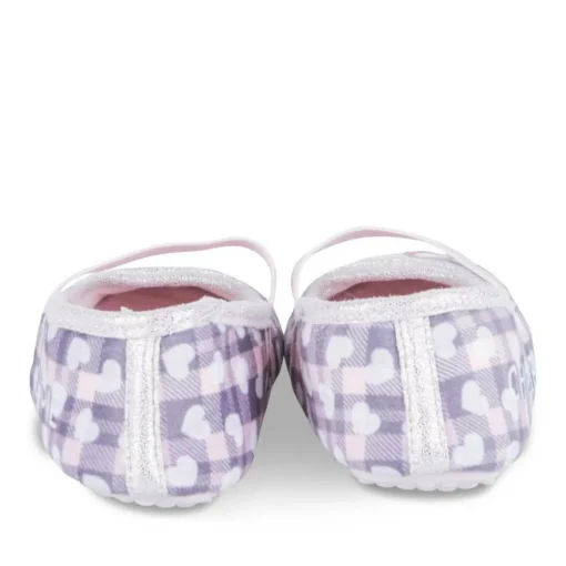 Chaussons Ballerine ROSE Fille Motif Carreaux Elastique