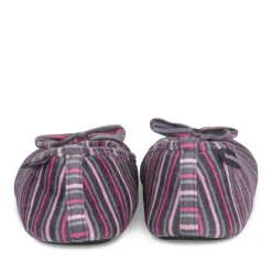 Chaussons Ballerine ROSE Femme Motif Rayures A Enfiler