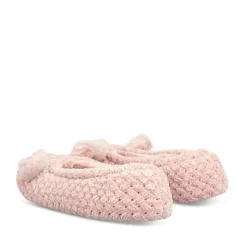 Chaussons Ballerine ROSE Femme Motif Uni A Enfiler