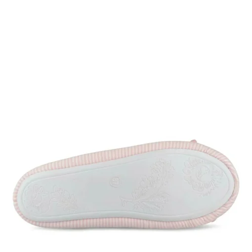 Chaussons Ballerine ROSE Femme Motif Rayures A Enfiler