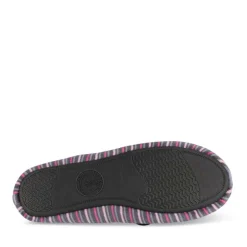 Chaussons Ballerine ROSE Femme Motif Rayures A Enfiler