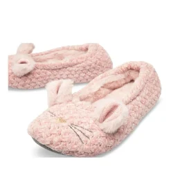 Chaussons Ballerine ROSE Femme Motif Uni A Enfiler