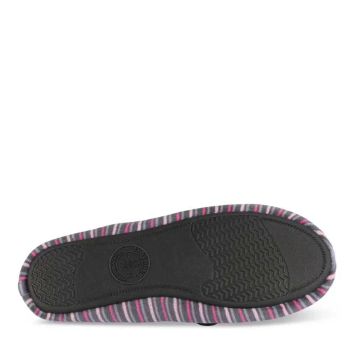 Chaussons Ballerine ROSE Femme Motif Rayures A Enfiler