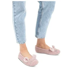 Chaussons Ballerine ROSE Femme Motif Uni A Enfiler