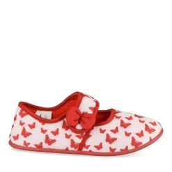 Chaussons Ballerine ROUGE Fille Motif Animal Scratch