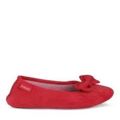 Chaussons Ballerine ROUGE Femme Motif Uni A Enfiler
