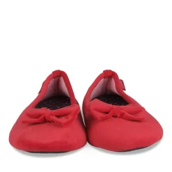 Chaussons Ballerine ROUGE Femme Motif Uni A Enfiler