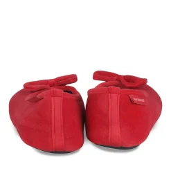 Chaussons Ballerine ROUGE Femme Motif Uni A Enfiler