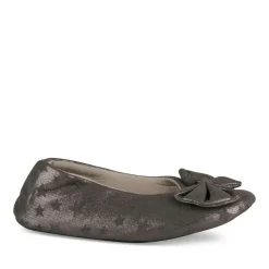 Chaussons Ballerine TAUPE Femme Motif Uni A Enfiler