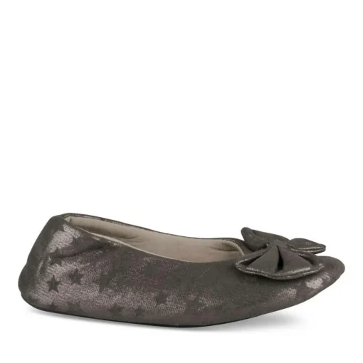 Chaussons Ballerine TAUPE Femme Motif Uni A Enfiler