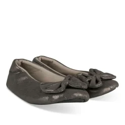 Chaussons Ballerine TAUPE Femme Motif Uni A Enfiler