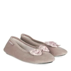 Chaussons Ballerine TAUPE Femme Motif Uni A Enfiler