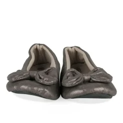 Chaussons Ballerine TAUPE Femme Motif Uni A Enfiler