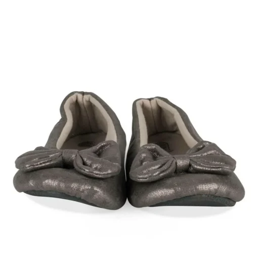 Chaussons Ballerine TAUPE Femme Motif Uni A Enfiler