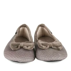 Chaussons Ballerine TAUPE Femme Motif Uni A Enfiler