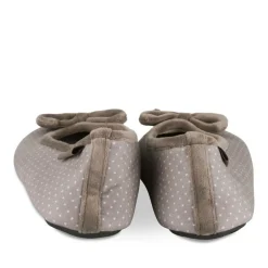 Chaussons Ballerine TAUPE Femme Motif Uni A Enfiler
