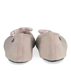Chaussons Ballerine TAUPE Femme Motif Uni A Enfiler