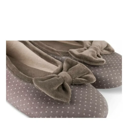 Chaussons Ballerine TAUPE Femme Motif Uni A Enfiler