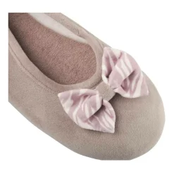 Chaussons Ballerine TAUPE Femme Motif Uni A Enfiler