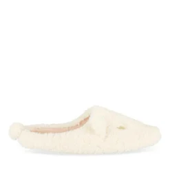 Chaussons BEIGE Femme Motif Uni A Enfiler