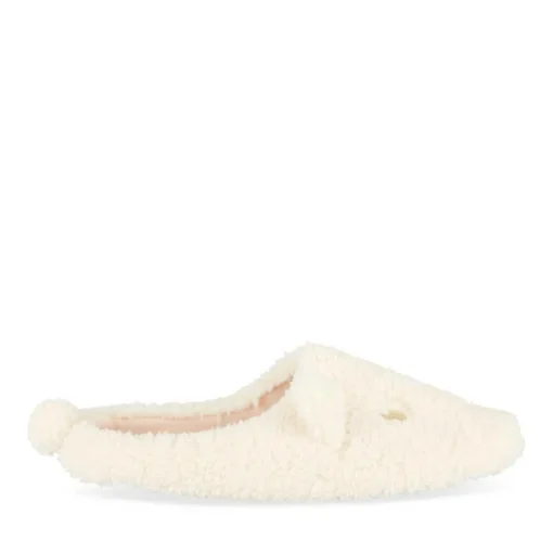 Chaussons BEIGE Femme Motif Uni A Enfiler