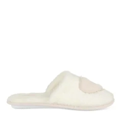 Chaussons BEIGE Femme Motif Uni A Enfiler
