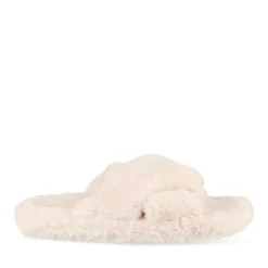 Chaussons BEIGE Femme Motif Uni A Enfiler