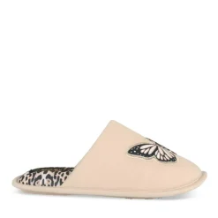 Chaussons BEIGE Femme Motif Uni A Enfiler