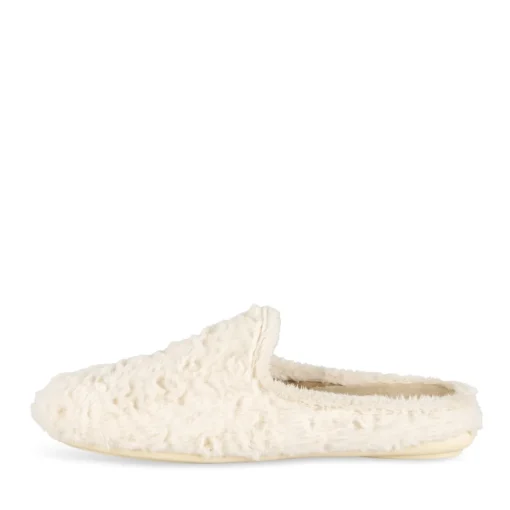 Chaussons BEIGE Femme Motif Uni A Enfiler