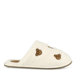 Chaussons BEIGE Femme Motif Animal A Enfiler