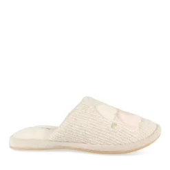 Chaussons BEIGE Femme Motif Uni A Enfiler