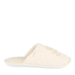 Chaussons BEIGE Femme Motif Uni A Enfiler