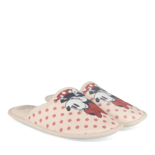 Chaussons BEIGE Femme Motif Uni A Enfiler