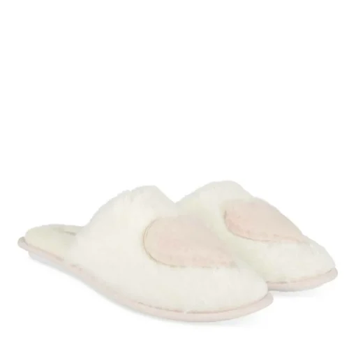 Chaussons BEIGE Femme Motif Uni A Enfiler