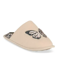 Chaussons BEIGE Femme Motif Uni A Enfiler