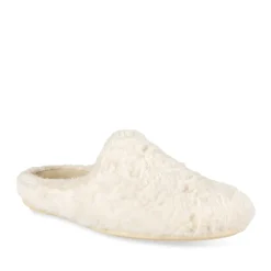 Chaussons BEIGE Femme Motif Uni A Enfiler