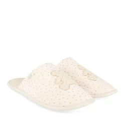 Chaussons BEIGE Femme Motif Uni A Enfiler