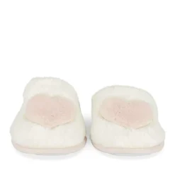 Chaussons BEIGE Femme Motif Uni A Enfiler