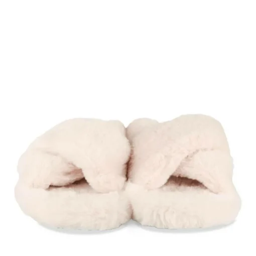 Chaussons BEIGE Femme Motif Uni A Enfiler