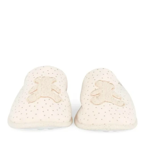 Chaussons BEIGE Femme Motif Uni A Enfiler