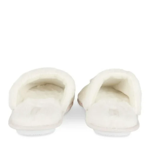 Chaussons BEIGE Femme Motif Uni A Enfiler