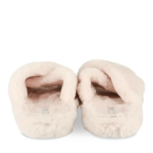 Chaussons BEIGE Femme Motif Uni A Enfiler
