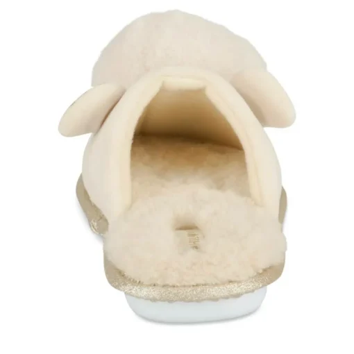 Chaussons BEIGE Femme Motif Uni A Enfiler